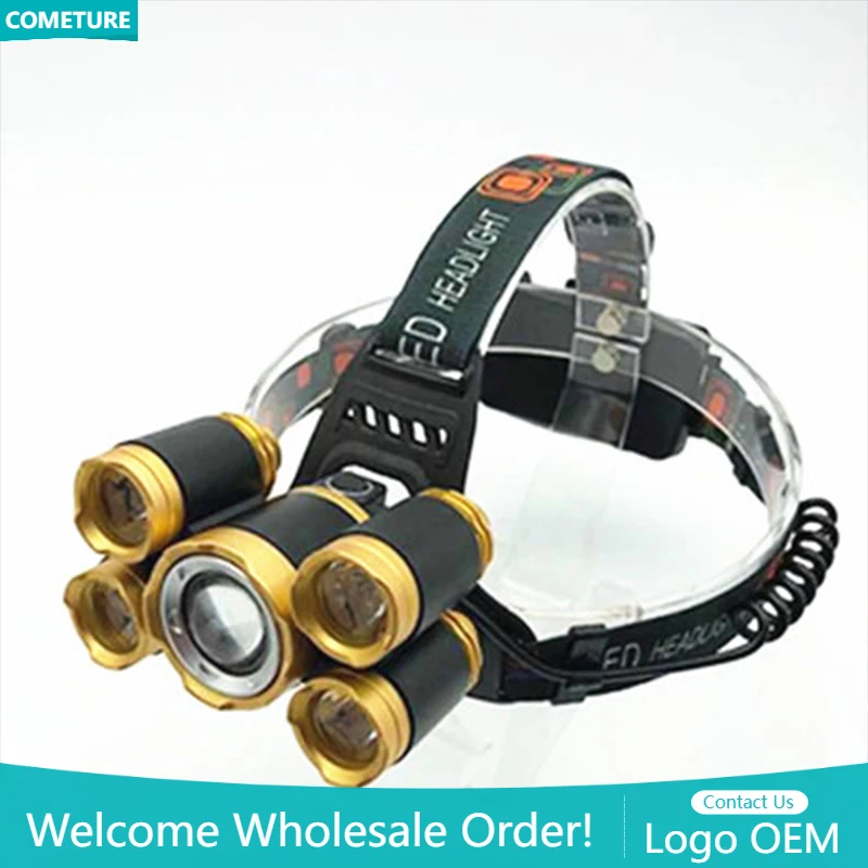 Power Tools Zoom - 5LED T6 Lampada frontale Zoom Torcia