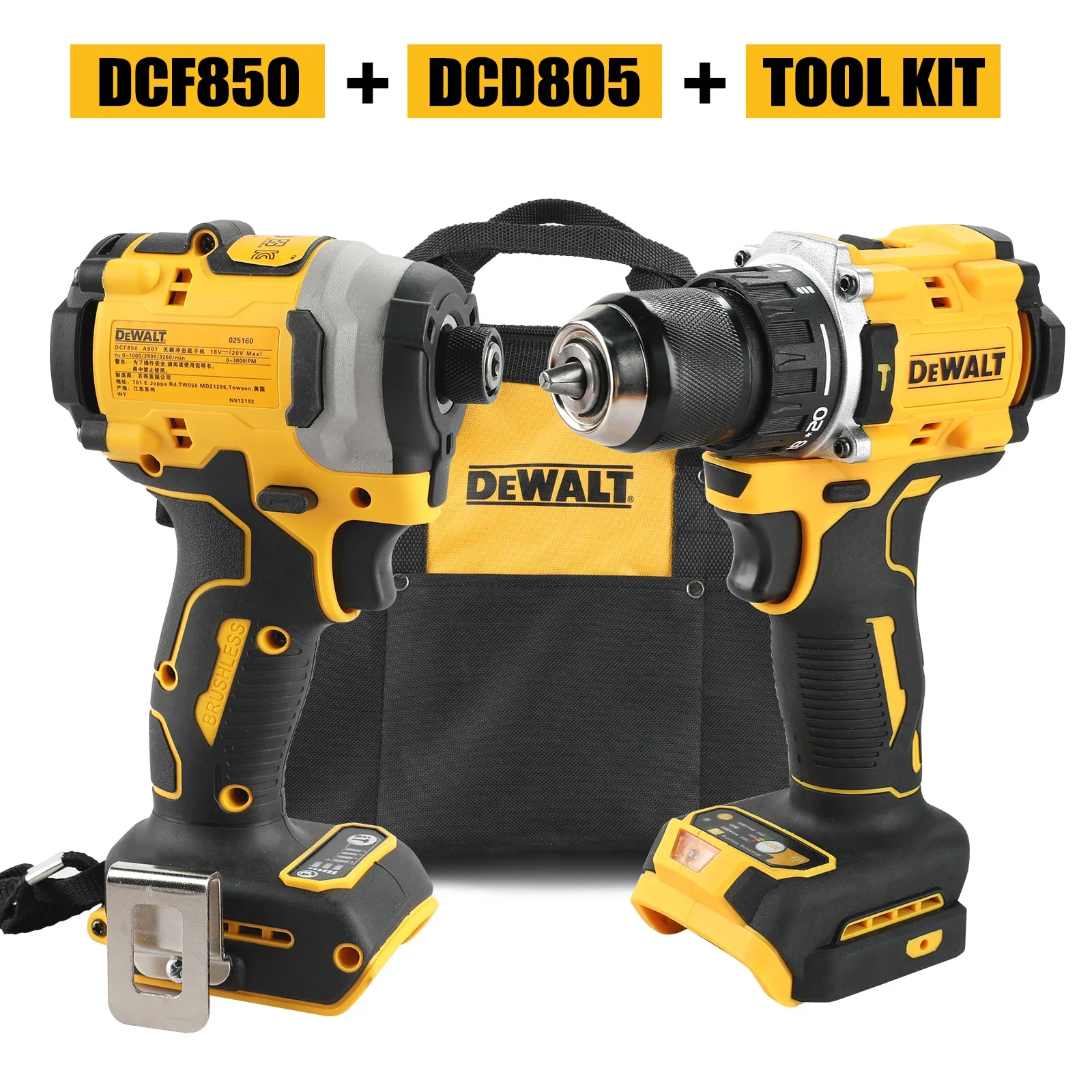 Combo Power Tools - Kit Utensili Cordless DEWALT 20V: Avvitatore