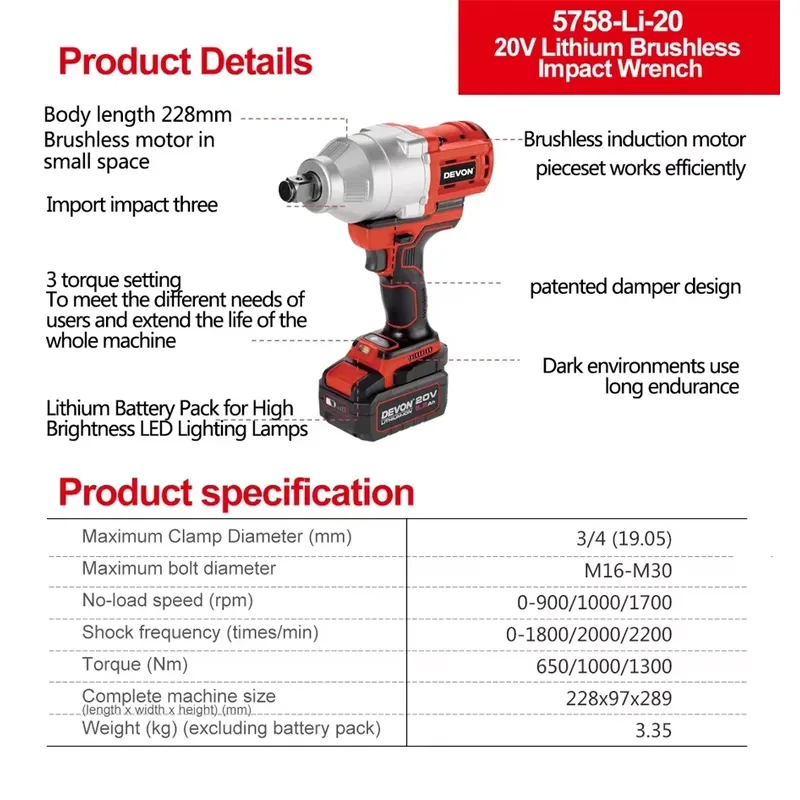 Chiave a impulsi Devon 20V a g - Power Tools Cordless recensione e prezzo