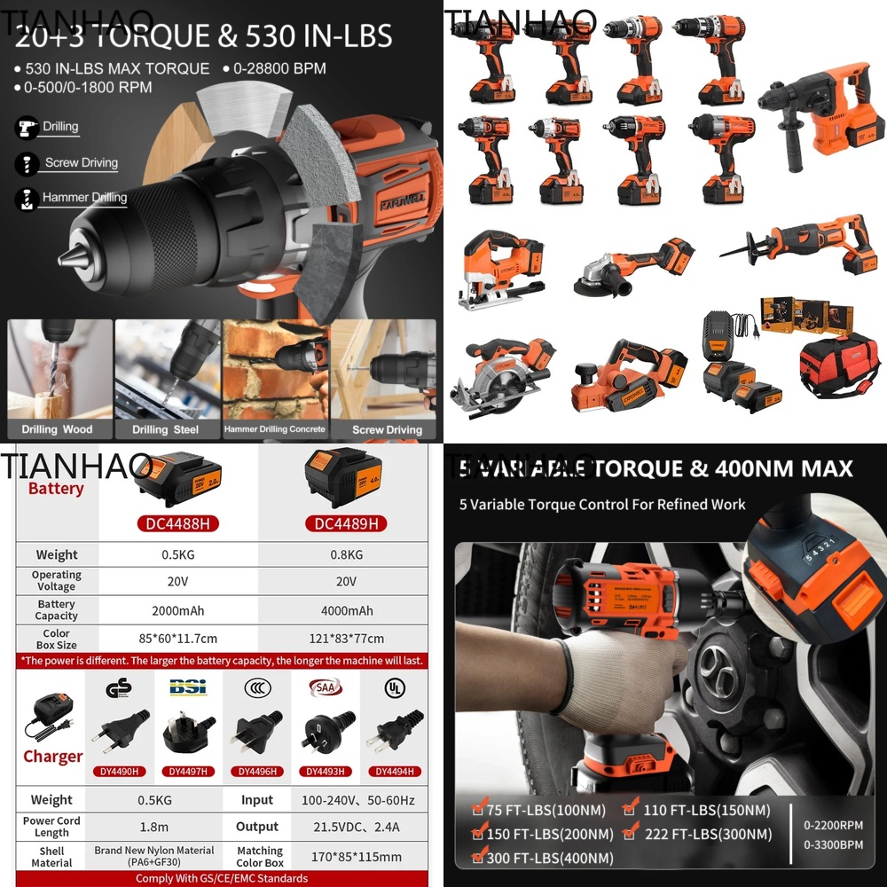 KAFUWELL PA4500 72H 20V Kit Co - Combo Power Tools recensione e prezzo